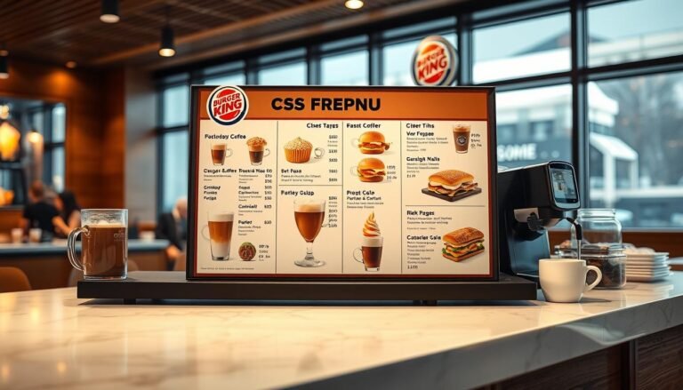 burger king coffee menu